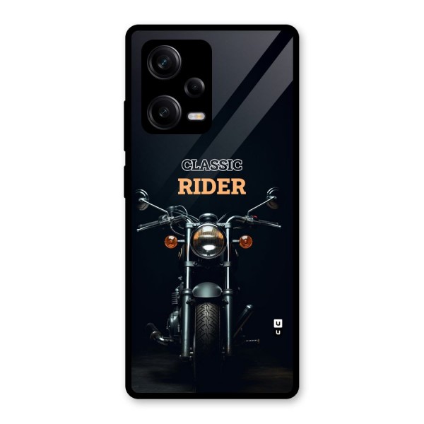 Classic RIder Glass Back Case for Redmi Note 12 Pro