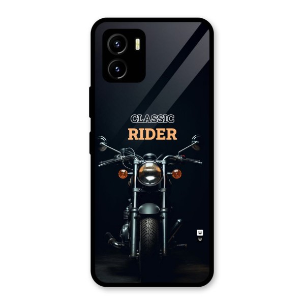 Classic RIder Glass Back Case for Vivo Y15s