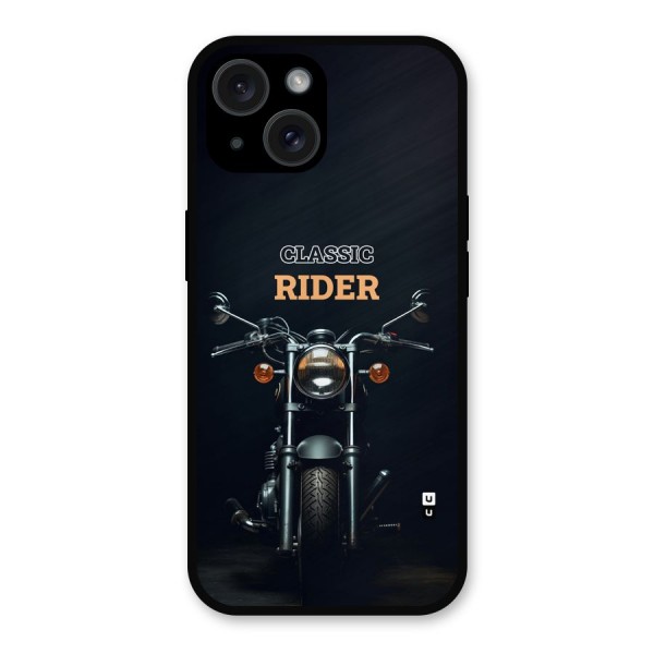 Classic RIder Metal Back Case for iPhone 15