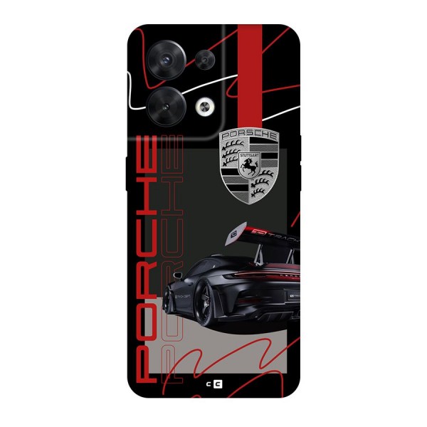 Classy Black Supercar Back Case for Oppo Reno8 5G