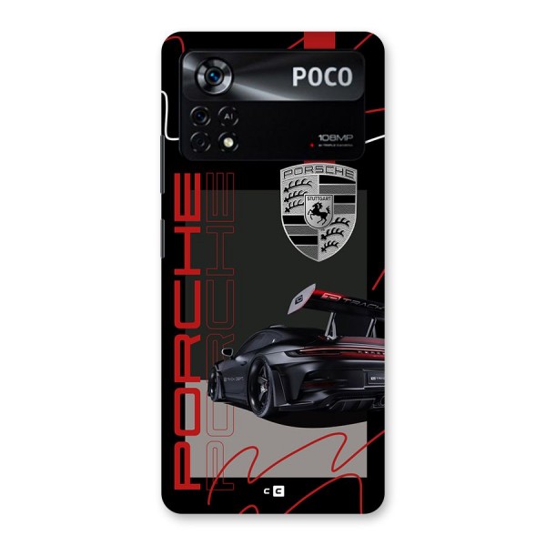 Classy Black Supercar Back Case for Poco X4 Pro 5G