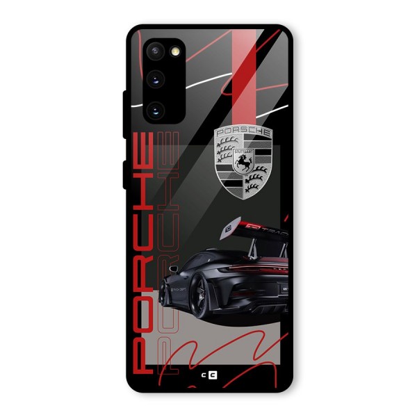 Classy Black Supercar Glass Back Case for Galaxy S20 FE 5G