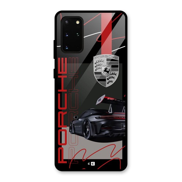 Classy Black Supercar Glass Back Case for Galaxy S20 Plus