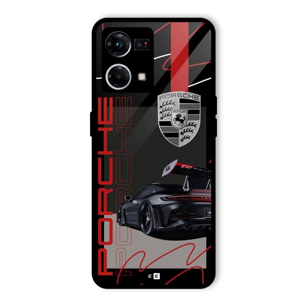 Classy Black Supercar Glass Back Case for Oppo F21s Pro 4G