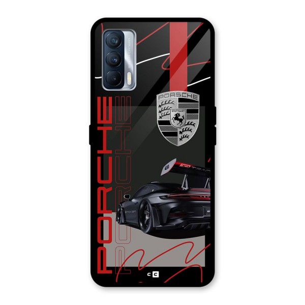 Classy Black Supercar Glass Back Case for Realme X7