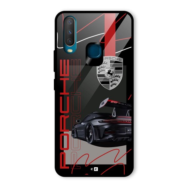 Classy Black Supercar Glass Back Case for Vivo Y15