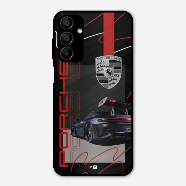 Classy Black Supercar Metal Back Case for Galaxy A15 5G
