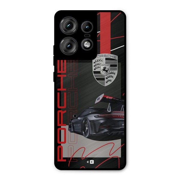 Classy Black Supercar Metal Back Case for Motorola Edge 50 Pro