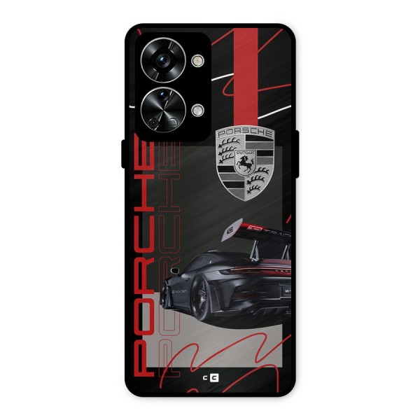 Classy Black Supercar Metal Back Case for OnePlus Nord 2T