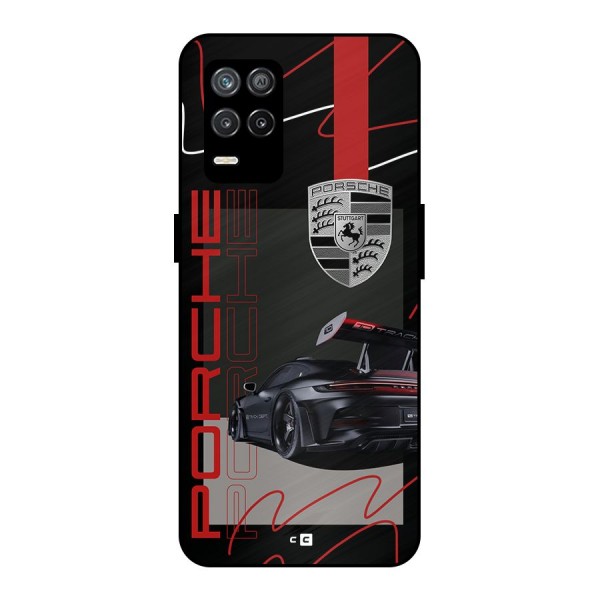 Classy Black Supercar Metal Back Case for Realme 8 5G