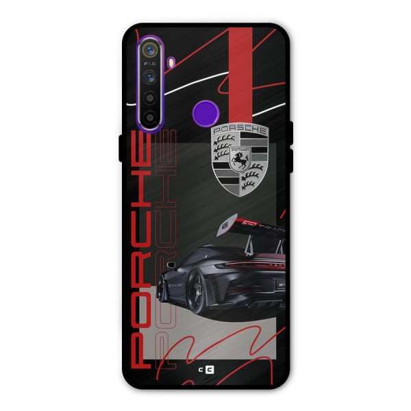 Classy Black Supercar Metal Back Case for Realme Narzo 10