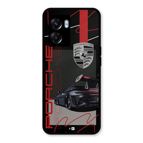 Classy Black Supercar Metal Back Case for Realme Narzo 50 5G