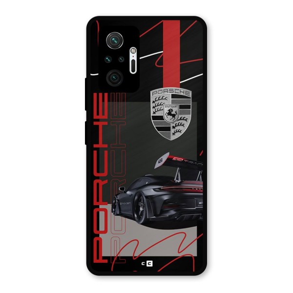 Classy Black Supercar Metal Back Case for Redmi Note 10 Pro Max