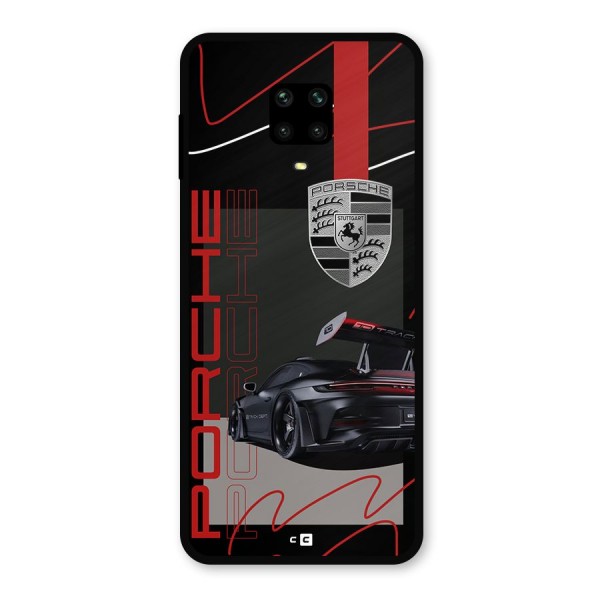Classy Black Supercar Metal Back Case for Redmi Note 9 Pro Max