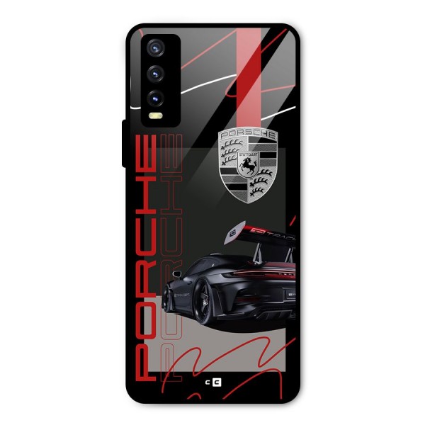 Classy Black Supercar Metal Back Case for Vivo Y20t