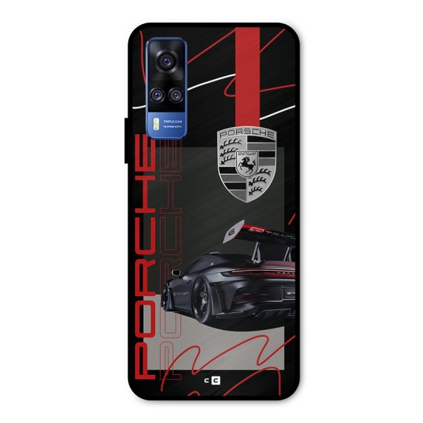 Classy Black Supercar Metal Back Case for Vivo Y51A