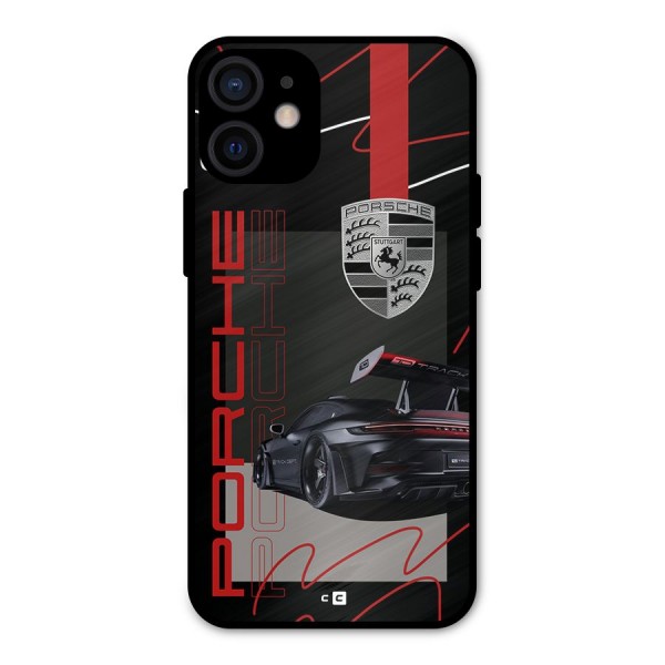 Classy Black Supercar Metal Back Case for iPhone 12 Mini