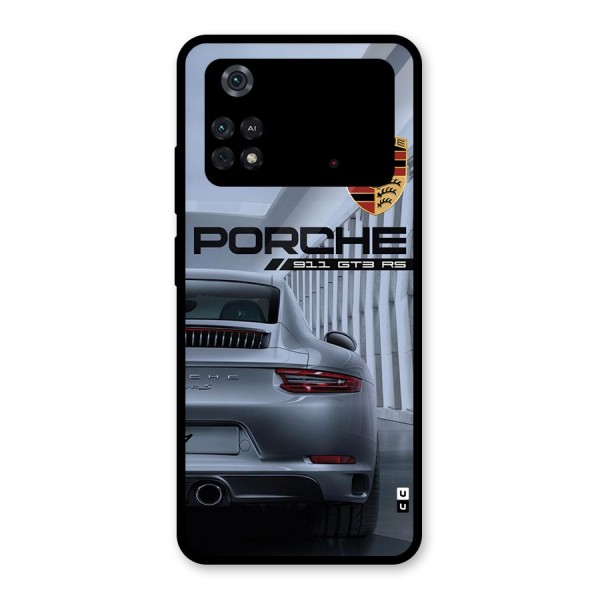 Classy Supercar Glass Back Case for Poco M4 Pro 4G