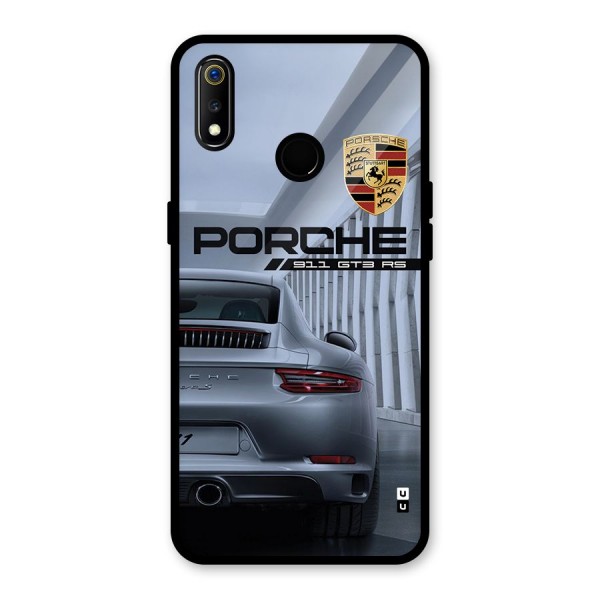 Classy Supercar Glass Back Case for Realme 3