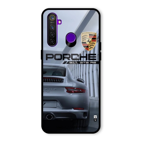 Classy Supercar Glass Back Case for Realme 5 Pro