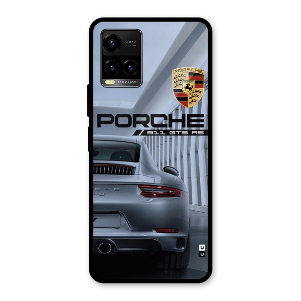 Classy Supercar Glass Back Case for Vivo Y21G