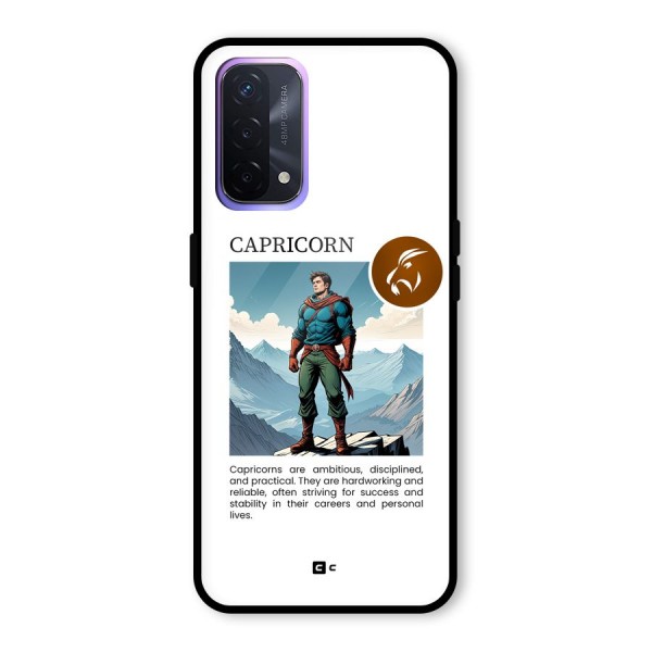 Clever Capricorn Glass Back Case for Oppo A74 5G