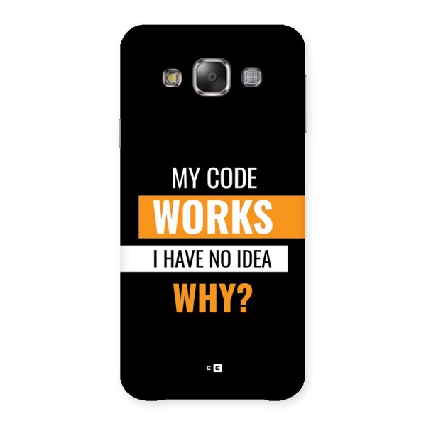 Coders Thought Back Case for Galaxy E7