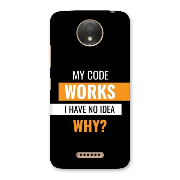 Coders Thought Back Case for Moto C Plus