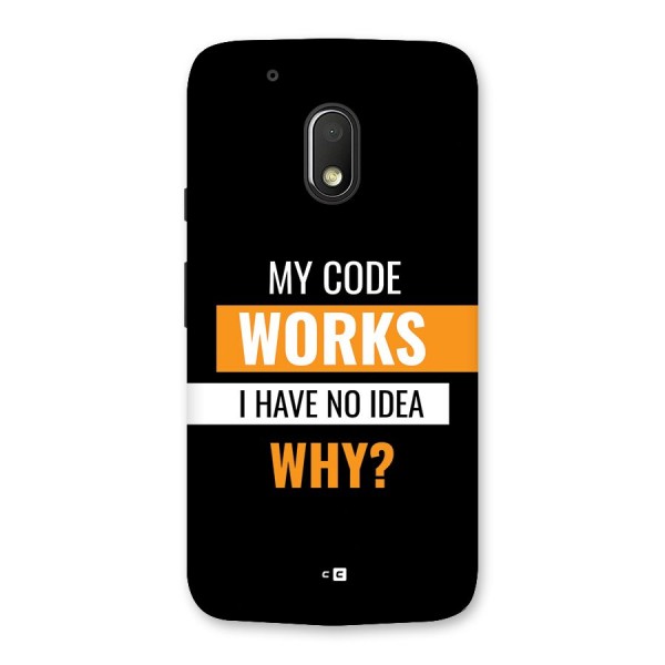 Coders Thought Back Case for Moto G4 Play