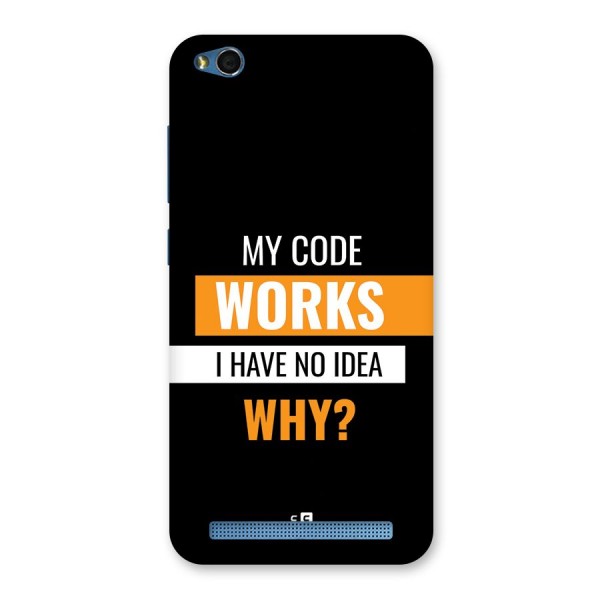 Coders Thought Back Case for Redmi 5A