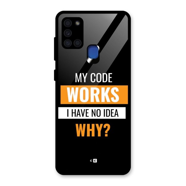 Coders Thought Glass Back Case for Galaxy A21s