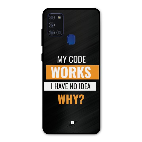 Coders Thought Metal Back Case for Galaxy A21s