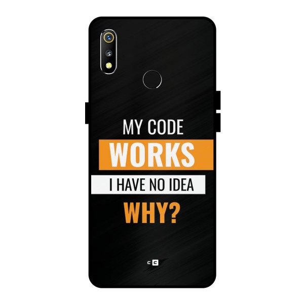 Coders Thought Metal Back Case for Realme 3i