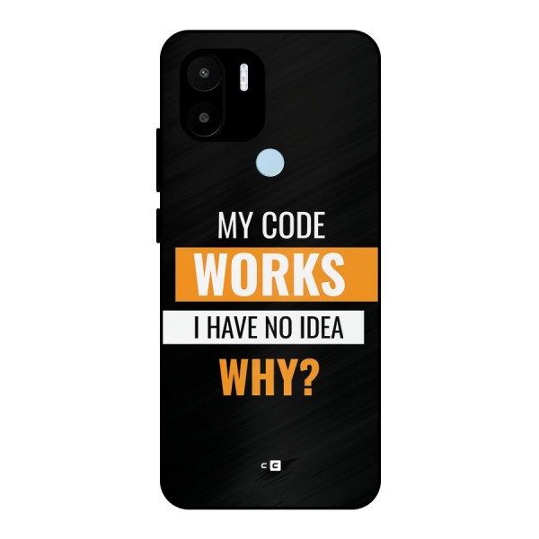 Coders Thought Metal Back Case for Redmi A1 Plus
