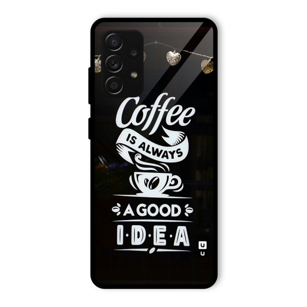 Coffee Idea Glass Back Case for Galaxy A53 5G