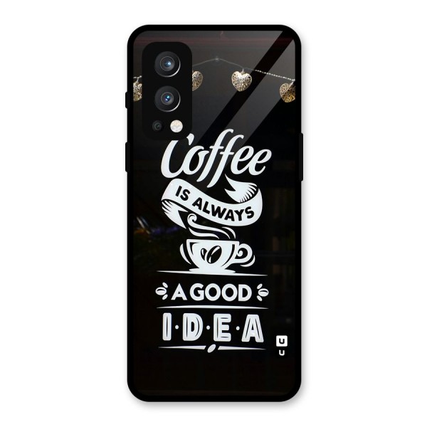 Coffee Idea Glass Back Case for OnePlus Nord 2 5G