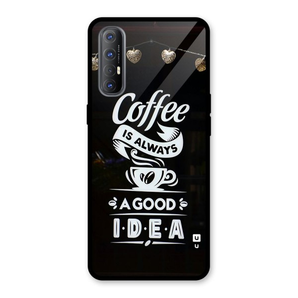Coffee Idea Glass Back Case for Oppo Reno3 Pro