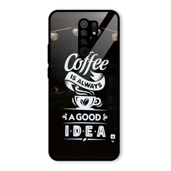 Coffee Idea Glass Back Case for Redmi 9 Prime