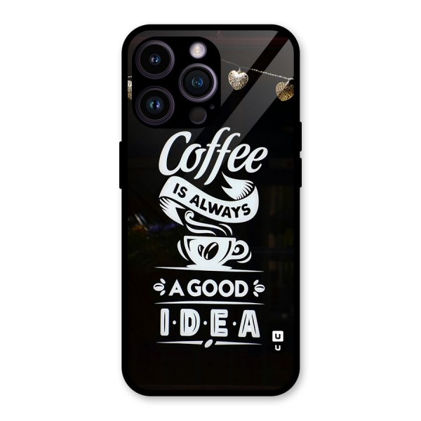 Coffee Idea Glass Back Case for iPhone 14 Pro Max