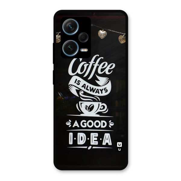 Coffee Idea Metal Back Case for Redmi Note 12 Pro Plus 5G