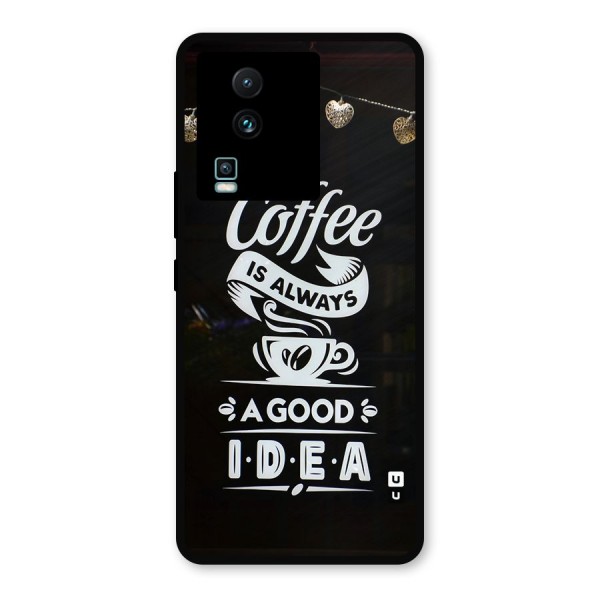 Coffee Idea Metal Back Case for iQOO Neo 7