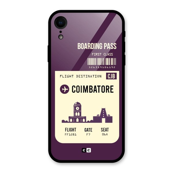 Coimbatore Boarding Pass Glass Back Case for iPhone XR