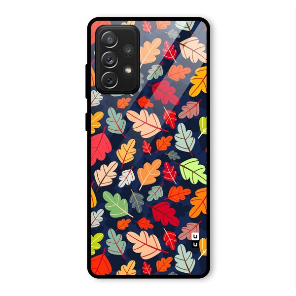 Colorful Leaves Beautiful Pattern Glass Back Case for Galaxy A72