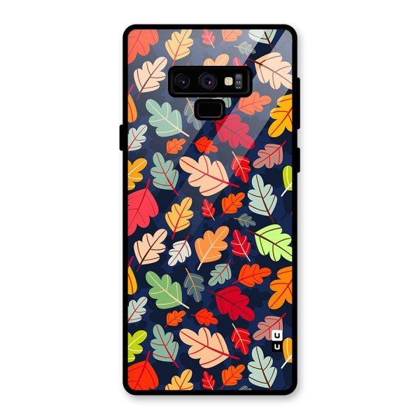 Colorful Leaves Beautiful Pattern Glass Back Case for Galaxy Note 9