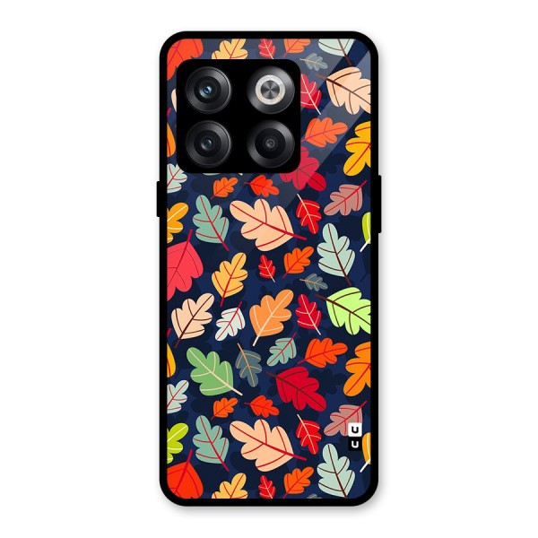 Colorful Leaves Beautiful Pattern Glass Back Case for OnePlus 10T
