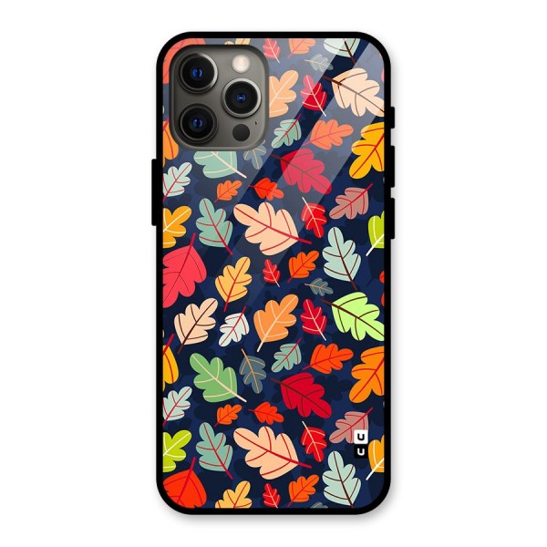 Colorful Leaves Beautiful Pattern Glass Back Case for iPhone 12 Pro Max