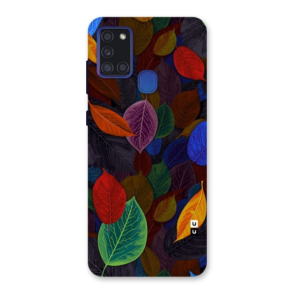 Colorful Leaves Pattern Back Case for Galaxy A21s