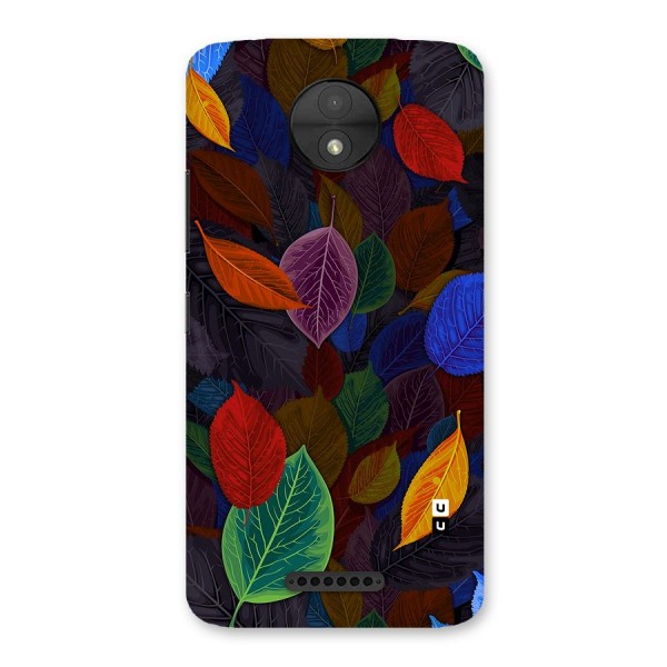 Colorful Leaves Pattern Back Case for Moto C