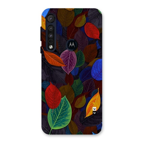 Colorful Leaves Pattern Back Case for Motorola One Macro
