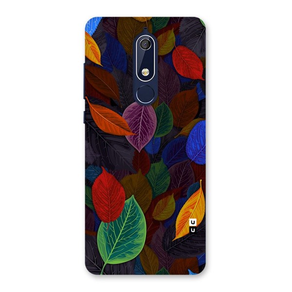 Colorful Leaves Pattern Back Case for Nokia 5.1